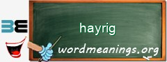 WordMeaning blackboard for hayrig